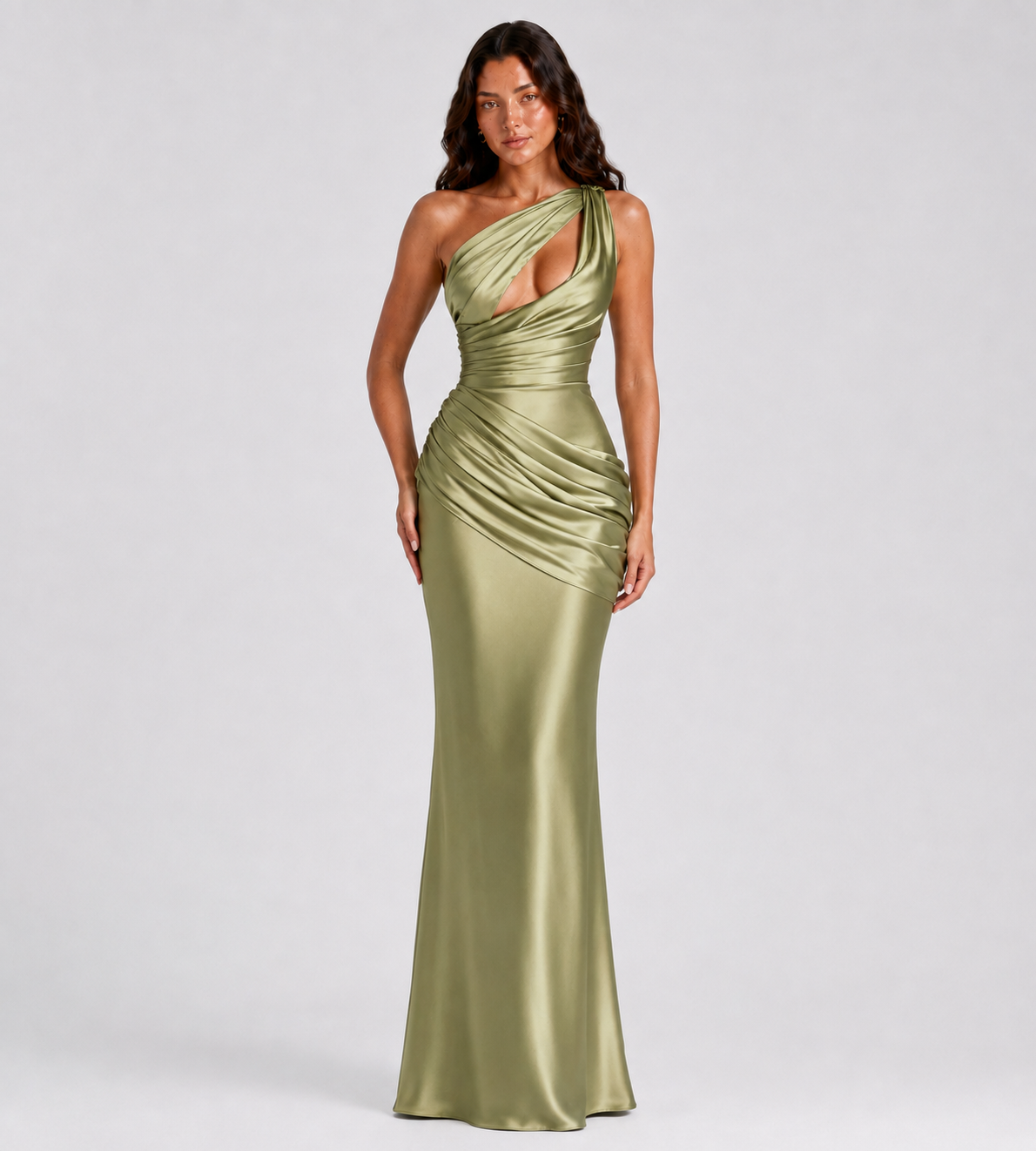 one shoulder cutout dress Draped One-Shoulder Satin Maxi Length:356 Page 3: Womens Engagement sorry not sorry 20.5 35/36