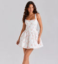 White Floral Corset Mini Dress